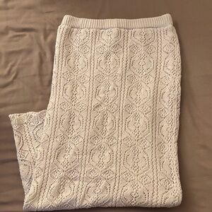 Cream Crochet Midi Skirt